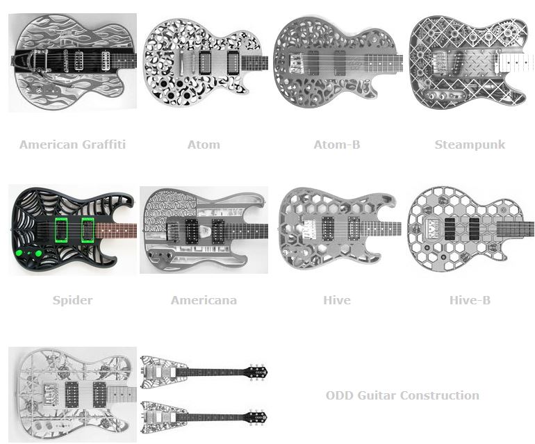 3d-gedruckte gitarren odd 3d printed guitars