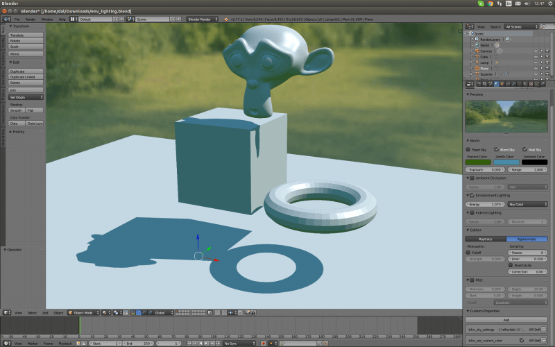 Screenshot Blender 3D-Creation-Software