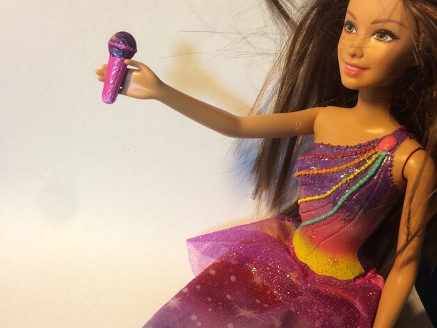 3d-modell barbie mikrophon 3d-model barbie microphone