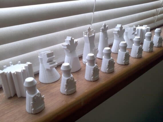3d-modell schach ahornblätter