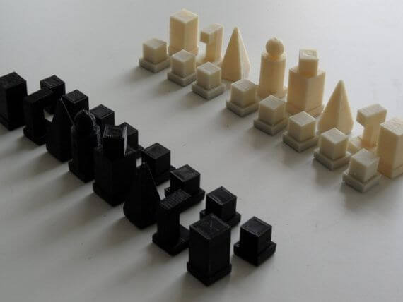 3d-modell schach minimalistisch