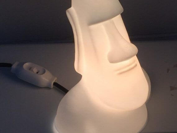 3d-modell lampe moai 3d model lamp