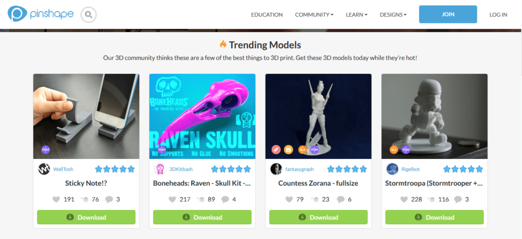 pinshape 3d printing models