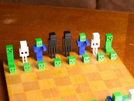 3d-modell schach minecraft chess 3d model
