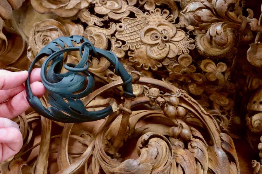 Carved wood 3d printed formlabs