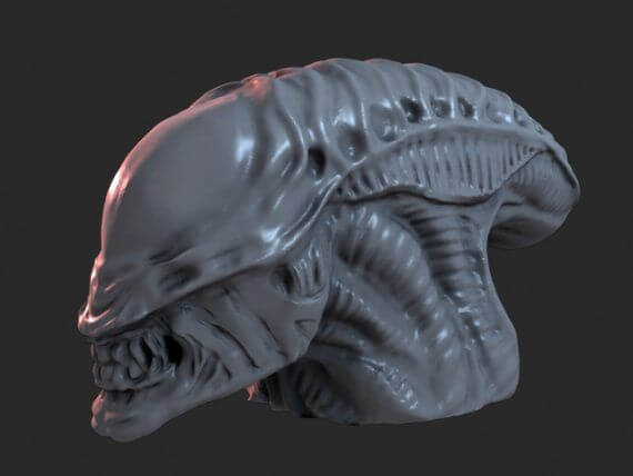3d-modell alien büste 3d-model alien bust
