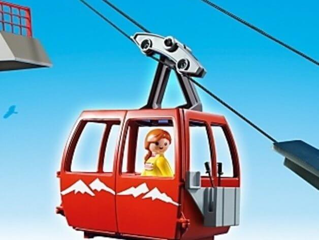 3d-modell playmobil ski lift cable car 3d model