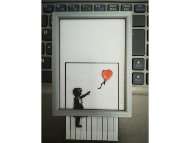 3d-modell banksy girl with balloon 3d model