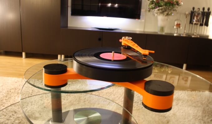 3d-gedruckter schallplattenspieler lenco md 3d printed record player